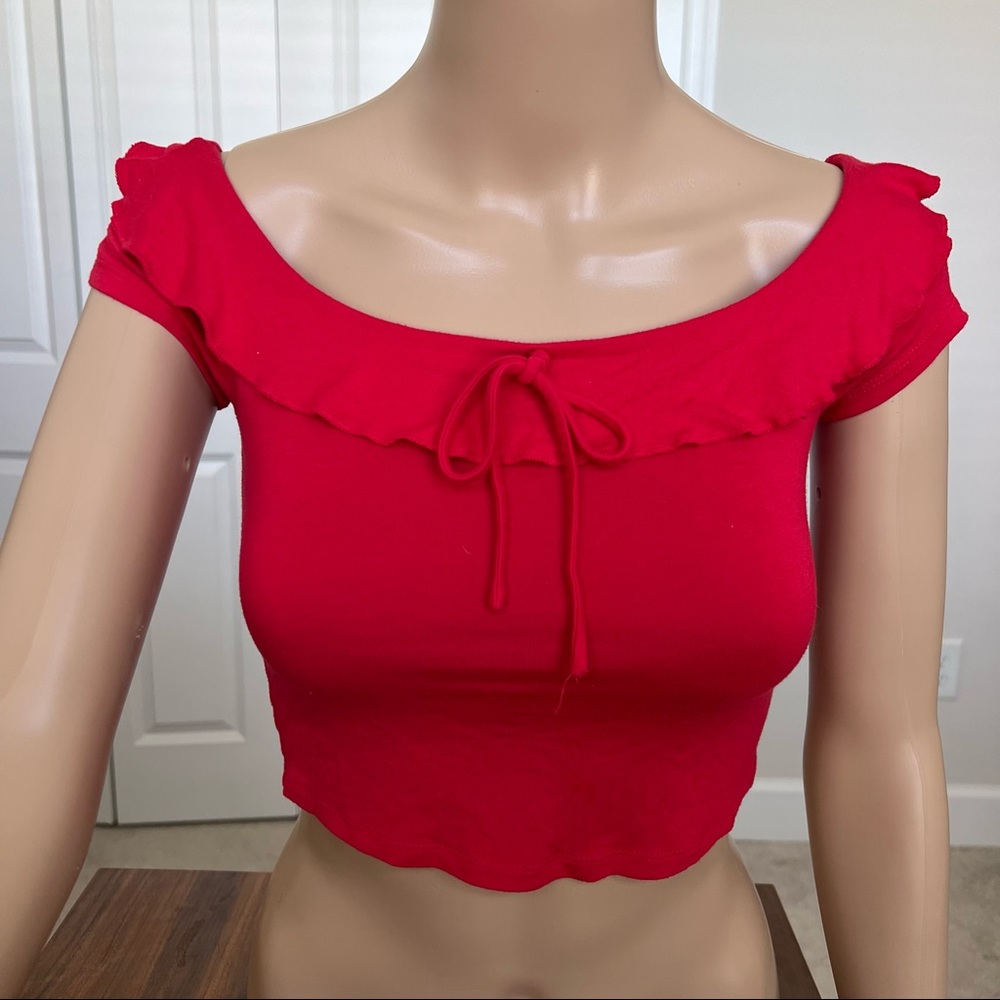 Me To We red Cropped Top